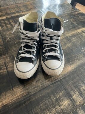 Converse High-Top Sneakers in Black and Cream